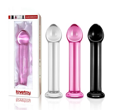 Szklane dildo z prostym trzonem i główką 16 cm